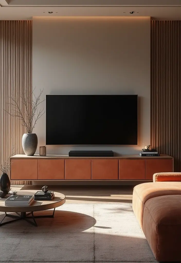 27 Living Room TV Cabinet Designs That Are Functional and Stylish - 24. Luxurious Upholstered Cabinets