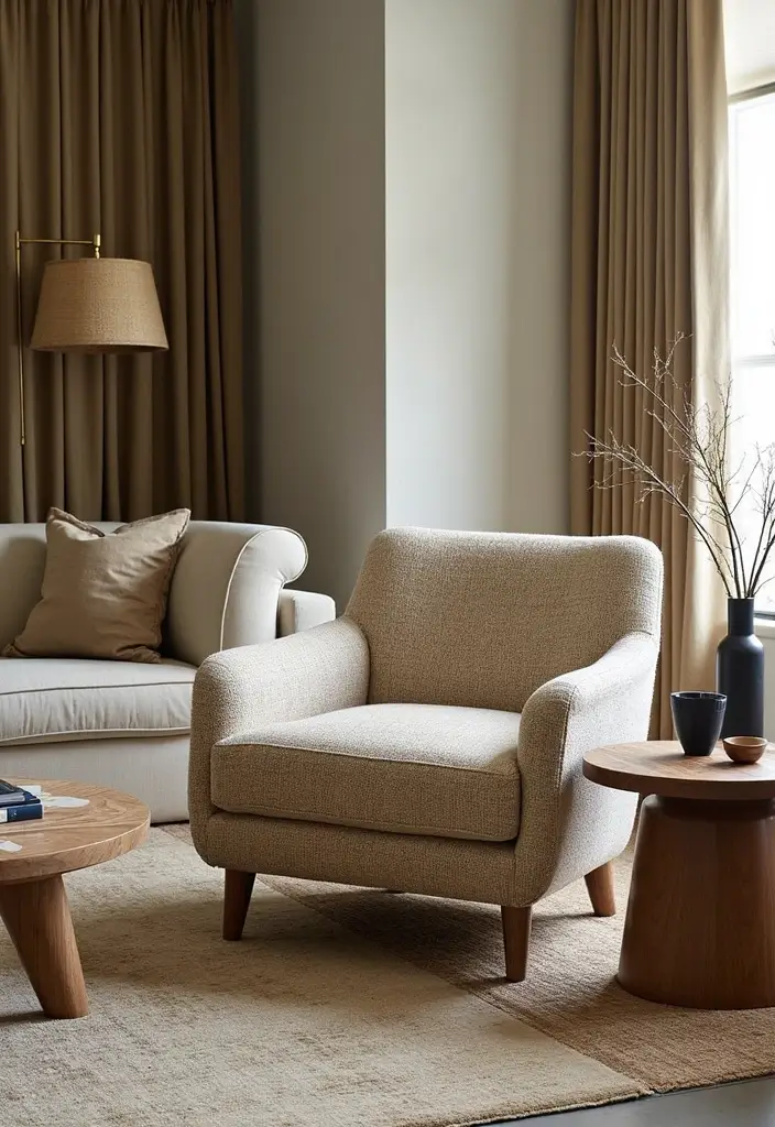 27 Living Rooms With Accent Chairs That Make a Statement - 13. Textured Layers