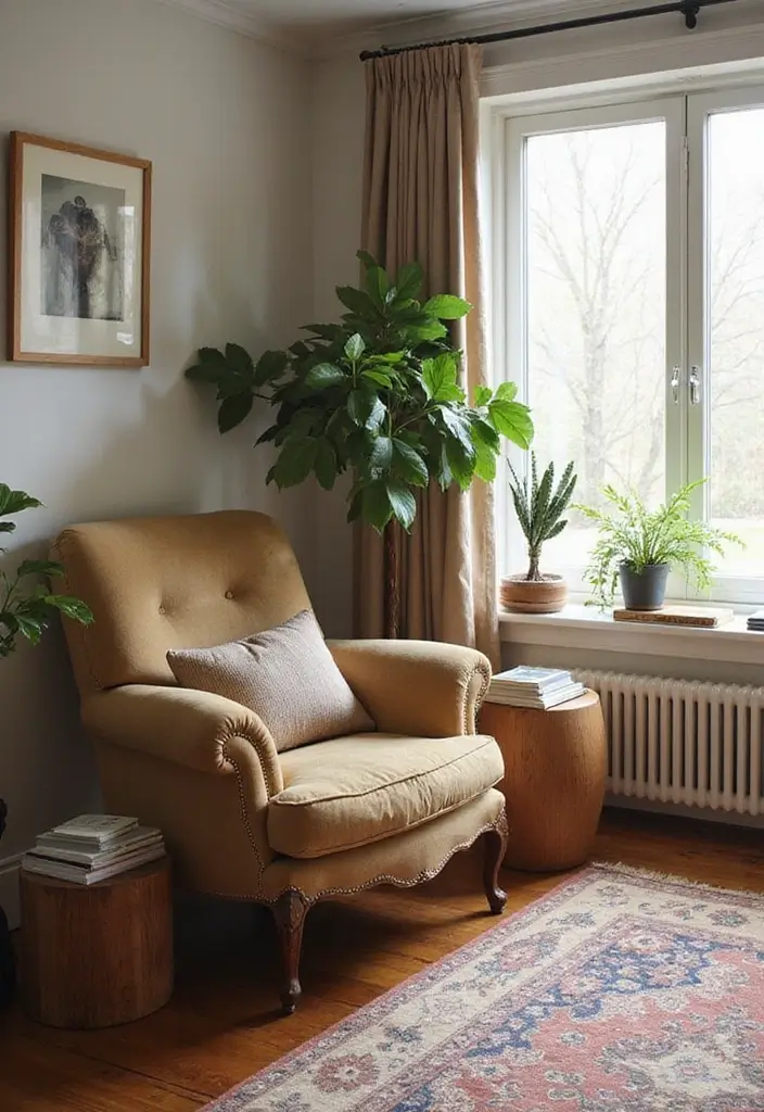 27 Living Rooms With Accent Chairs That Make a Statement - 5. Vintage Finds