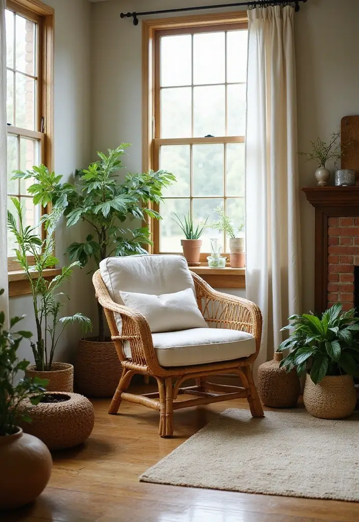 27 Living Rooms With Accent Chairs That Make a Statement - 7. Nature-Inspired Styles