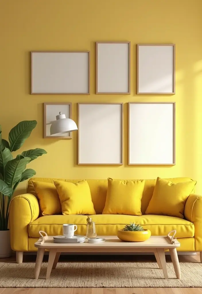 27 Living Rooms With Yellow Accents That Feel Bright and Cheerful - 15. Yellow Accessories in Unexpected Places