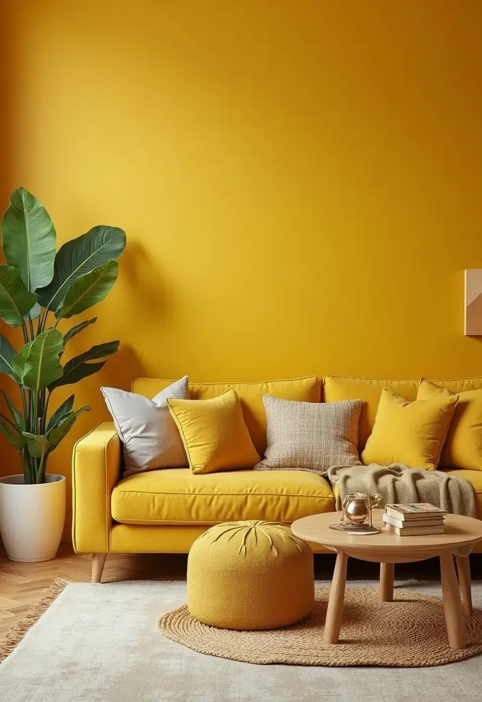 27 Living Rooms With Yellow Accents That Feel Bright and Cheerful - 23. Yellow Color Schemes