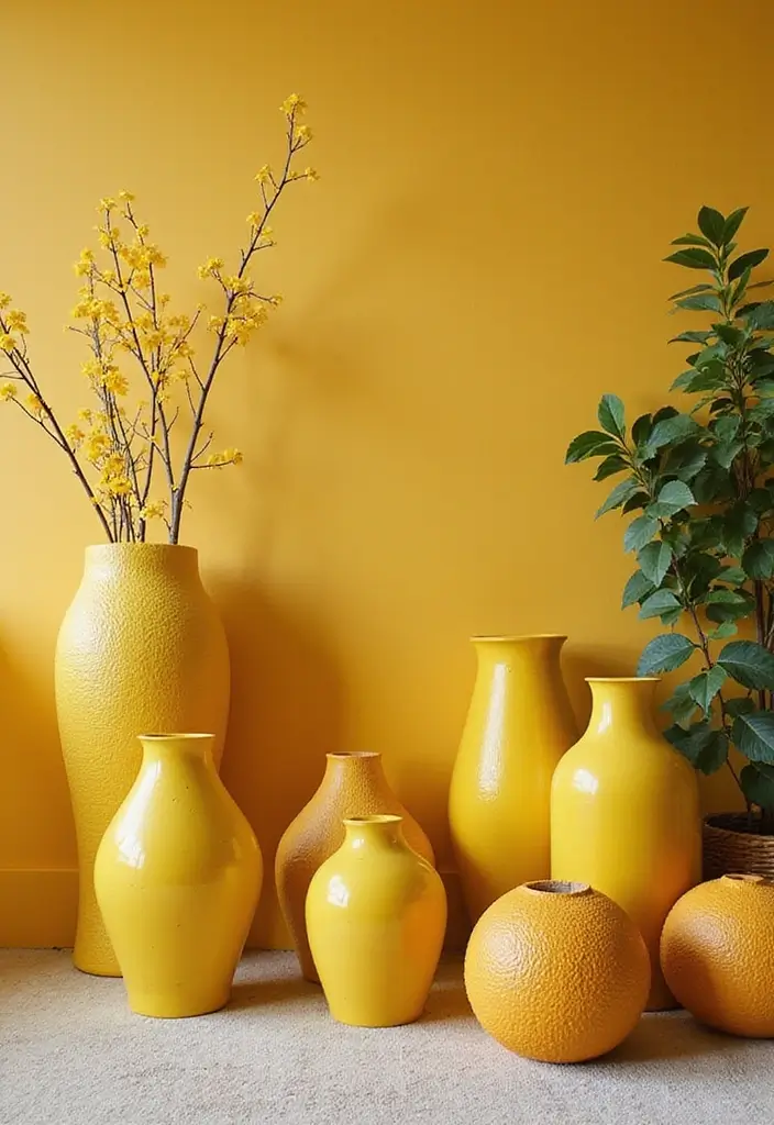 27 Living Rooms With Yellow Accents That Feel Bright and Cheerful - 25. Yellow Decorative Elements