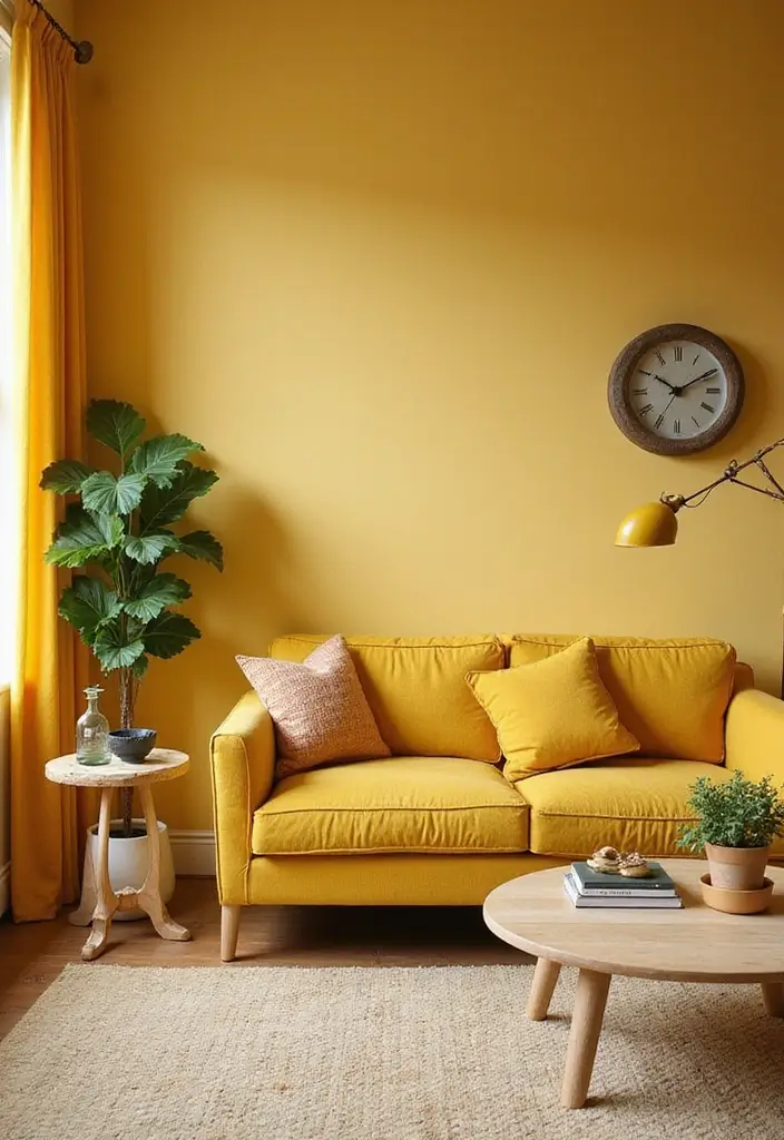 27 Living Rooms With Yellow Accents That Feel Bright and Cheerful - 27. Mixing Yellow with Other Colors