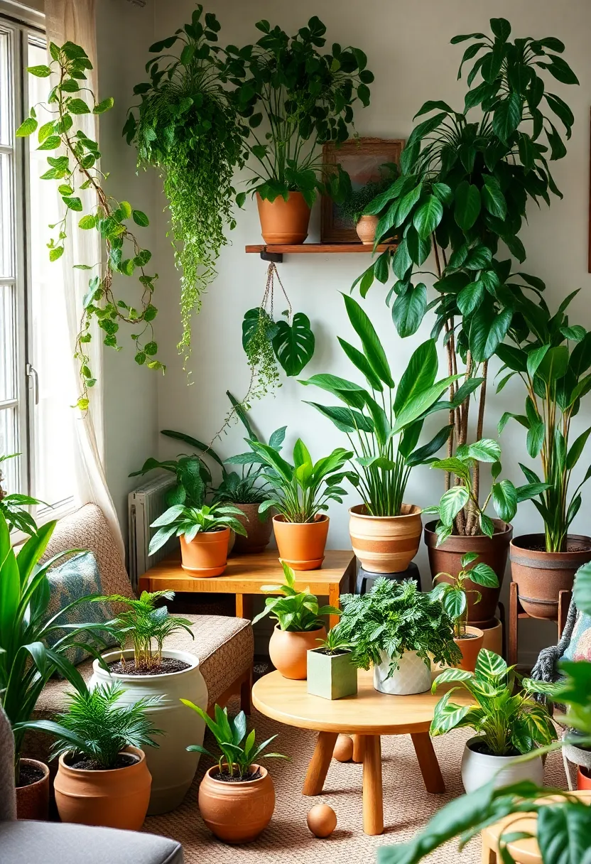 27 Organic Neutral Living Room Ideas That Feel Calm and Minimal - 12. Indoor Plants for Fresh Air