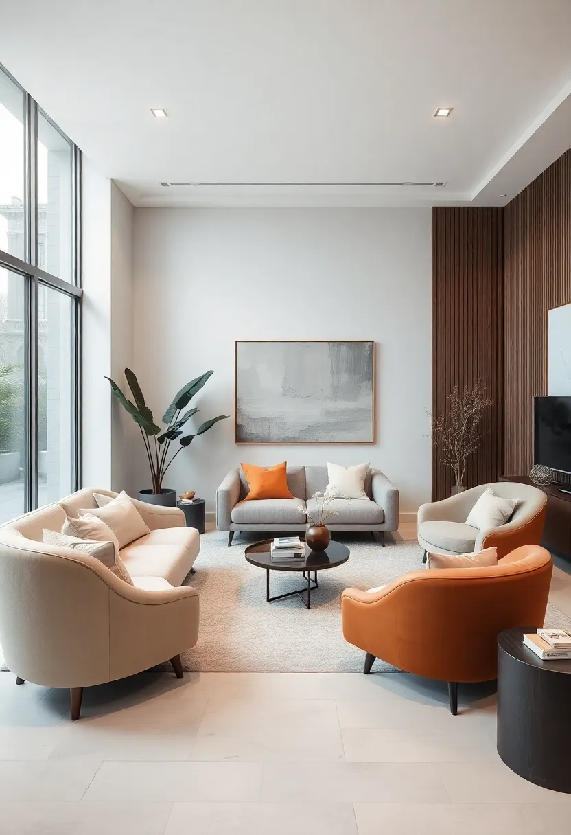 27 Organic Neutral Living Room Ideas That Feel Calm and Minimal - 17. Organic Shapes in Furniture