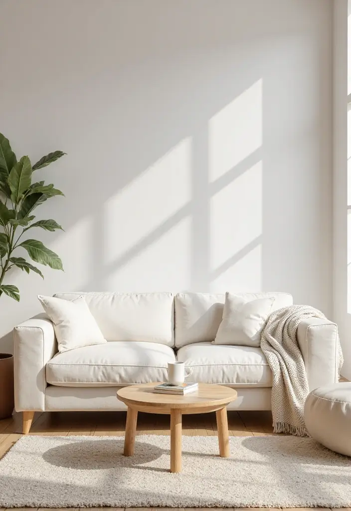27 Organic Neutral Living Room Ideas That Feel Calm and Minimal - 2. Warm Whites for Clarity