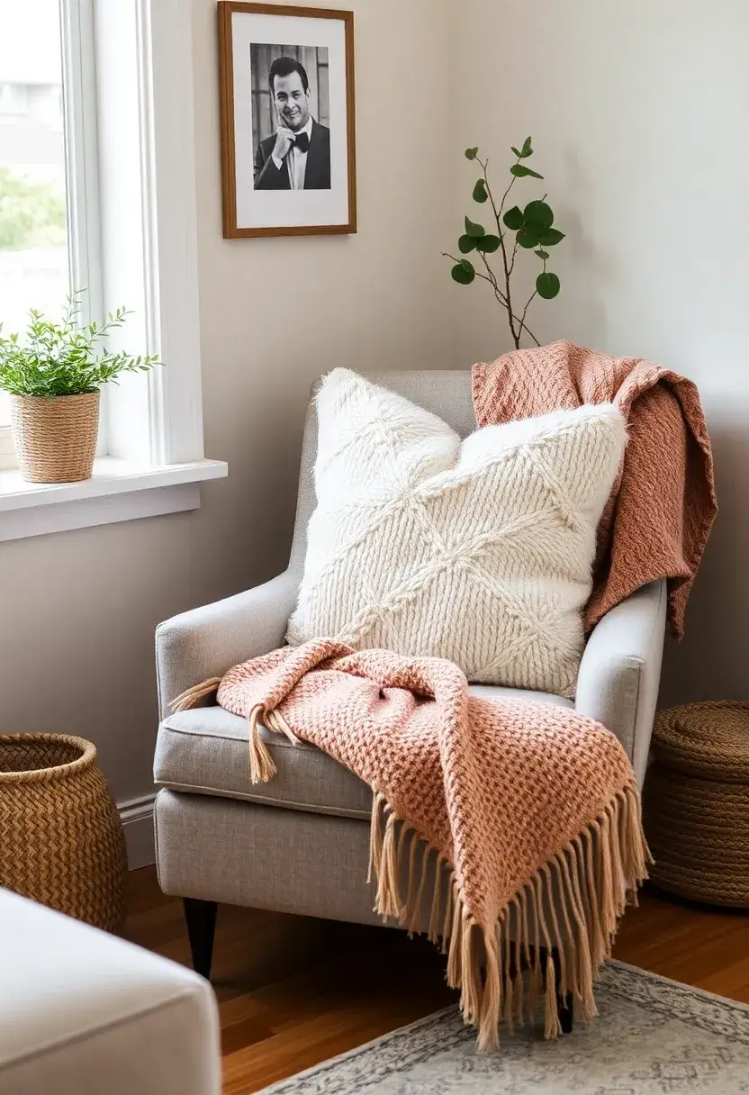 27 Organic Neutral Living Room Ideas That Feel Calm and Minimal - 22. Soft, Cozy Corner