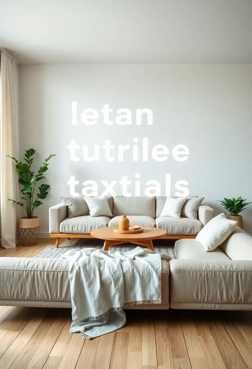 27 Organic Neutral Living Room Ideas That Feel Calm and Minimal - 5. Sustainable Textile Choices
