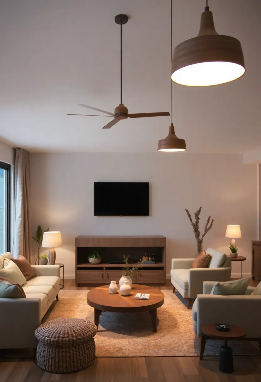 27 Organic Neutral Living Room Ideas That Feel Calm and Minimal - 7. Soft Lighting Solutions