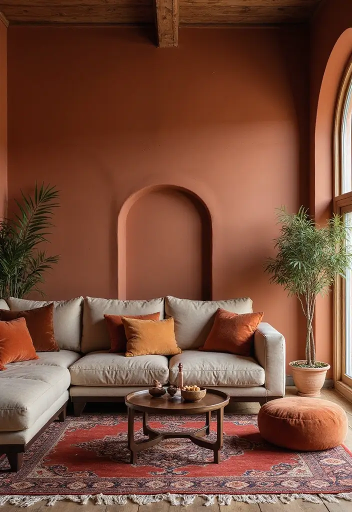 27 Southwest Living Room Decor Ideas That Feel Warm and Rustic - 1. Embrace Earthy Color Palettes