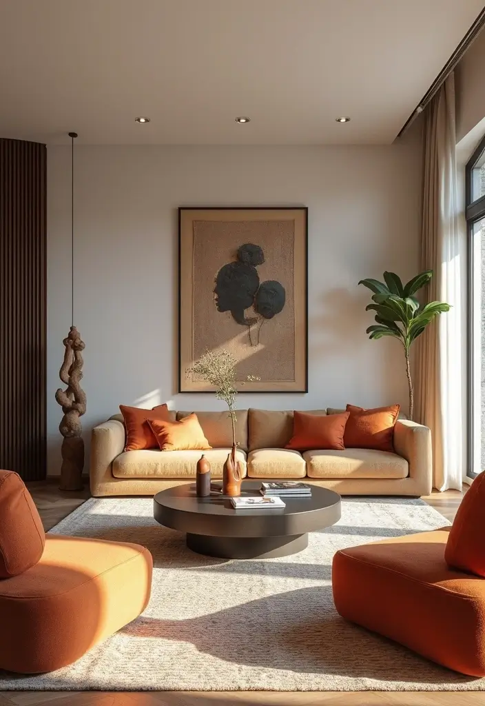 27 Southwest Living Room Decor Ideas That Feel Warm and Rustic - 22. Bold Decorative Elements