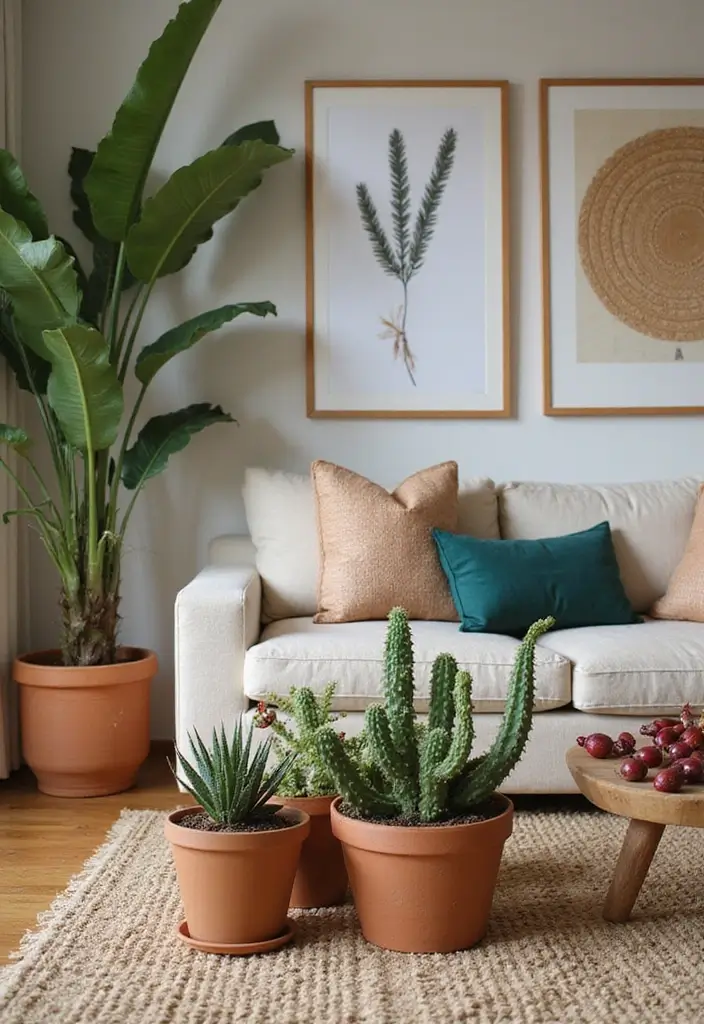 27 Southwest Living Room Decor Ideas That Feel Warm and Rustic - 6. Natural Elements