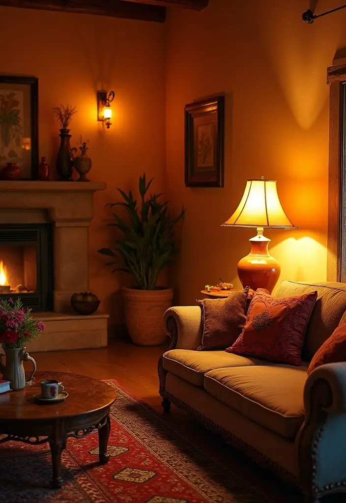 27 Southwest Living Room Decor Ideas That Feel Warm and Rustic - 8. Southwest-Inspired Lighting