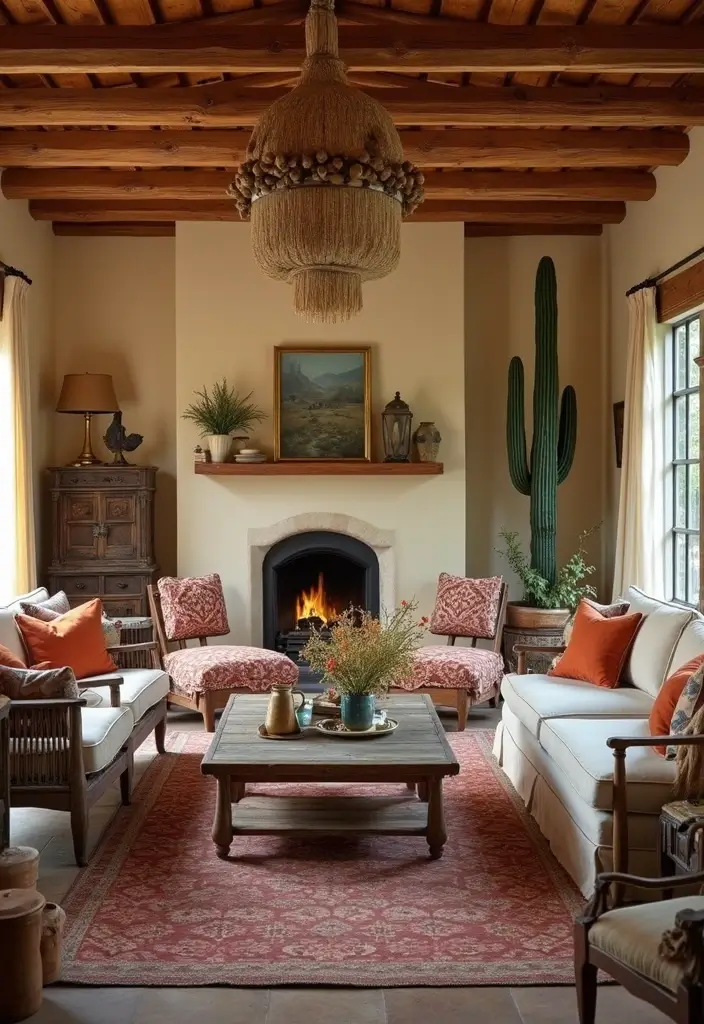 27 Southwest Living Room Decor Ideas That Feel Warm and Rustic - 9. Vintage Finds