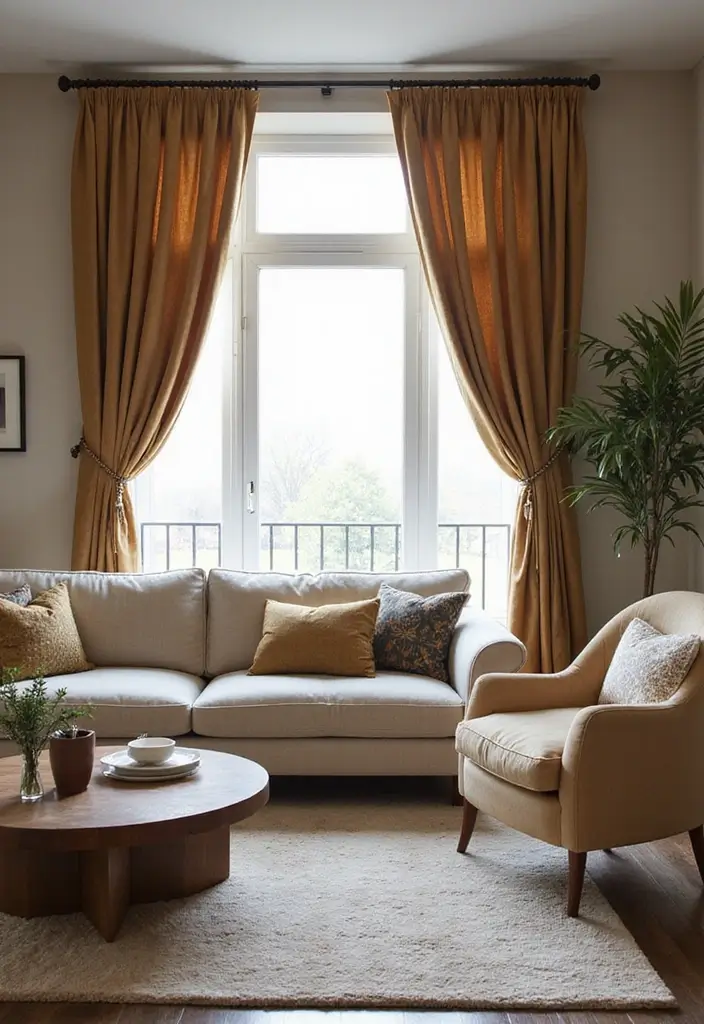 27 Velvet Curtains Living Room Ideas That Feel Luxurious and Cozy - 12. Elevated Drapery Techniques