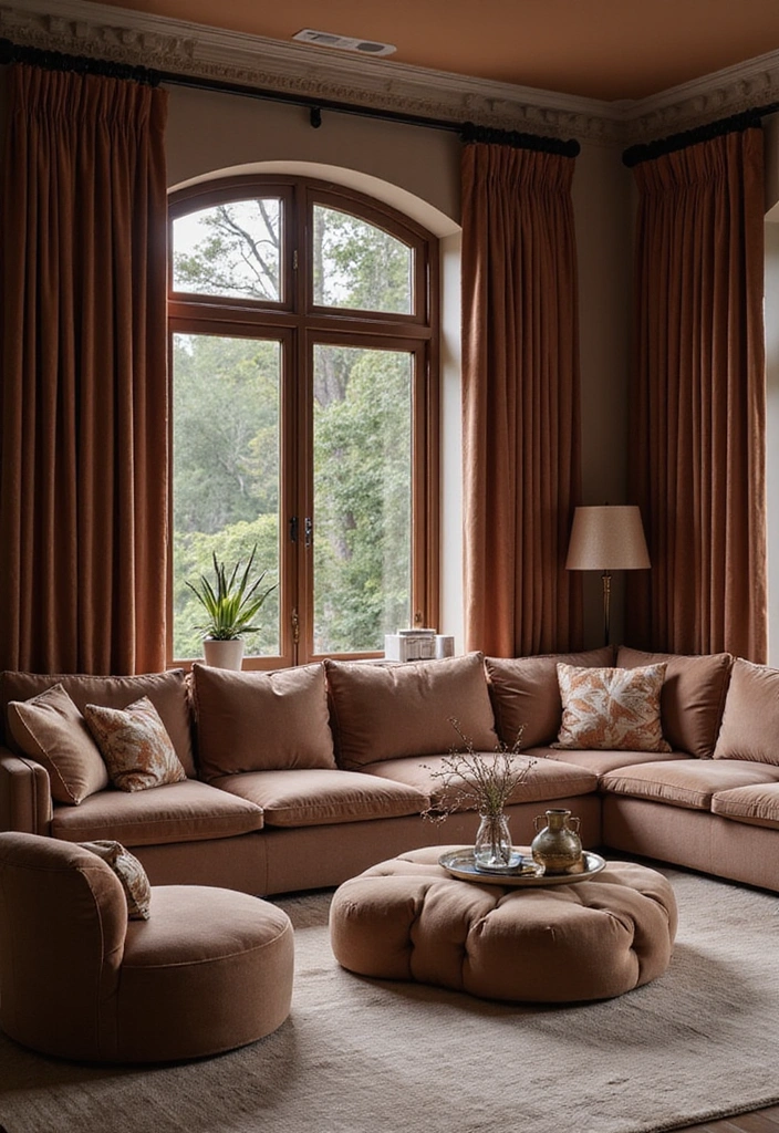 27 Velvet Curtains Living Room Ideas That Feel Luxurious and Cozy - 16. Textured Velvet for Richness