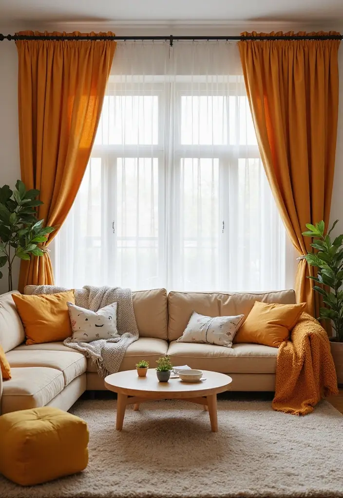 27 Velvet Curtains Living Room Ideas That Feel Luxurious and Cozy - 24. Velvet for Child-Friendly Spaces