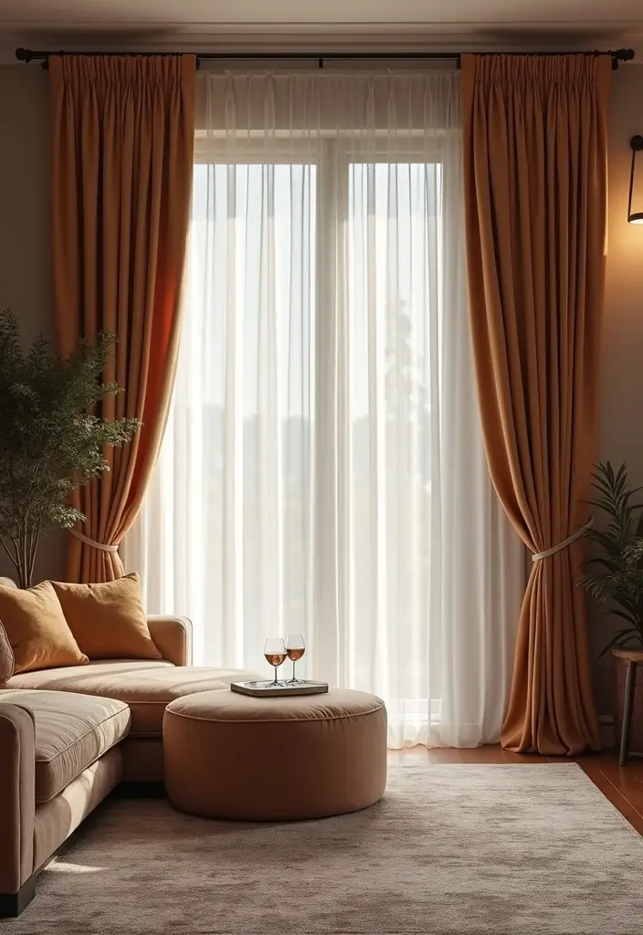 27 Velvet Curtains Living Room Ideas That Feel Luxurious and Cozy - 25. Velvet as a Privacy Solution