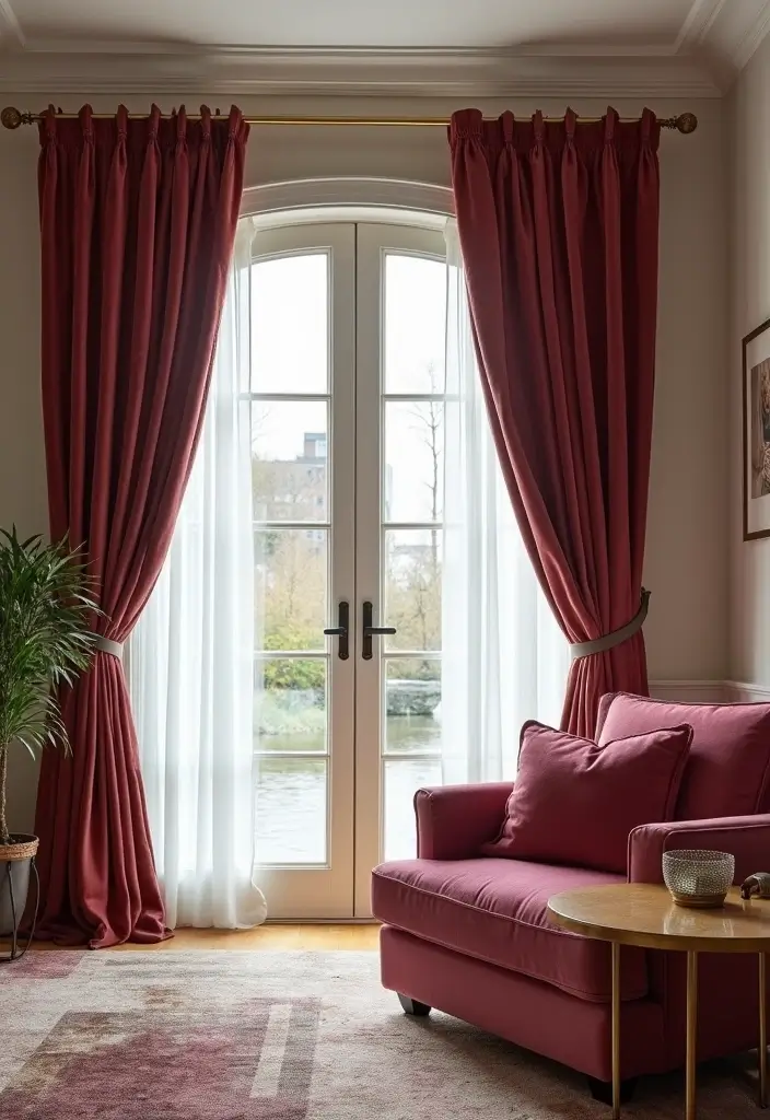 27 Velvet Curtains Living Room Ideas That Feel Luxurious and Cozy - 6. Statement Hardware for a Wow Factor