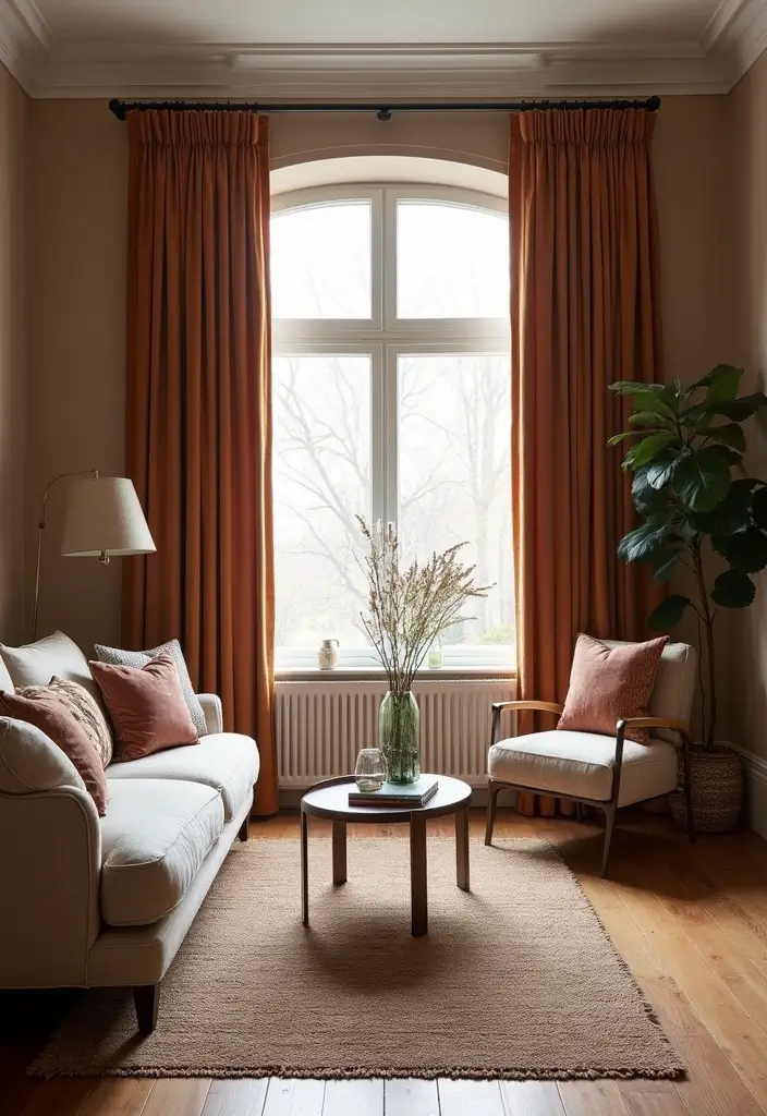 27 Velvet Curtains Living Room Ideas That Feel Luxurious and Cozy - 7. Mixing Fabrics for a Textured Look