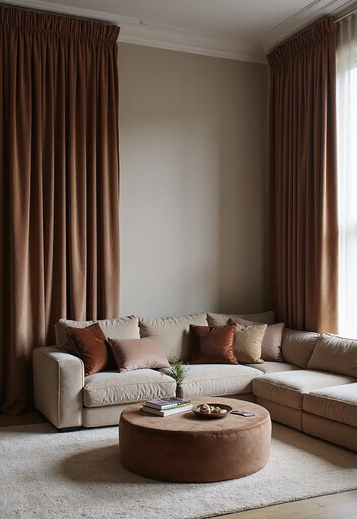 27 Velvet Curtains Living Room Ideas That Feel Luxurious and Cozy - 8. Floor-to-Ceiling Elegance