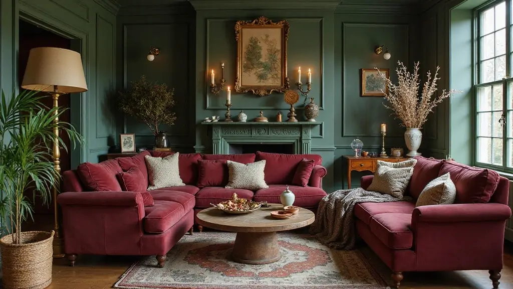 28 Burgundy and Green Living Room Ideas That Feel Rich and Elegant