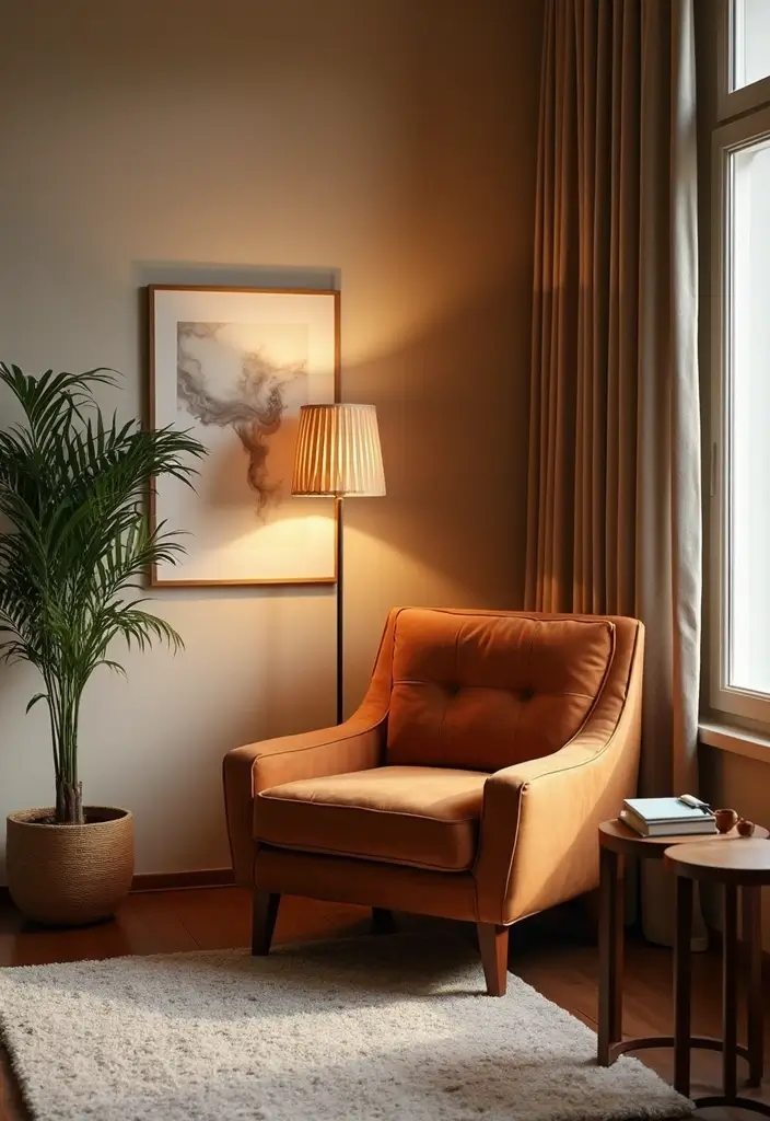 28 Cognac Couch Living Room Ideas That Feel Warm and Modern - 8. Cozy Nooks with Accent Chairs