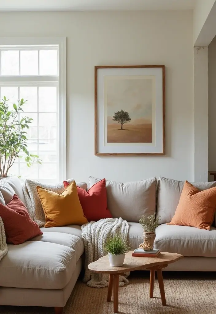 28 Country Modern Living Room Ideas That Blend Rustic and Sleek - 1. Cozy Farmhouse Sofa