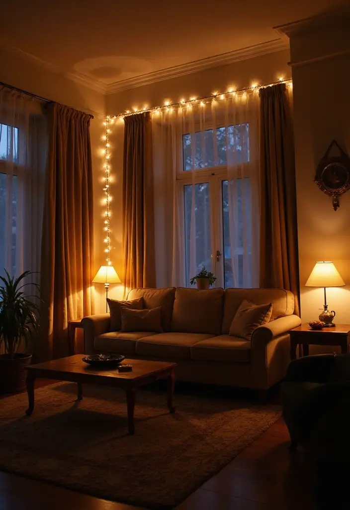 28 Country Modern Living Room Ideas That Blend Rustic and Sleek - 12. Soft Lighting Elements