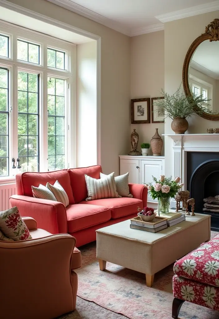 28 Country Modern Living Room Ideas That Blend Rustic and Sleek - 14. Bold Upholstery