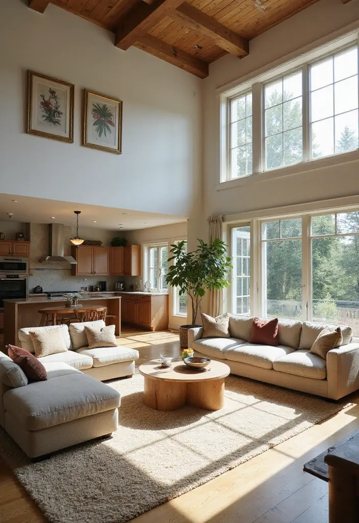 28 Country Modern Living Room Ideas That Blend Rustic and Sleek - 21. Open Floor Plans