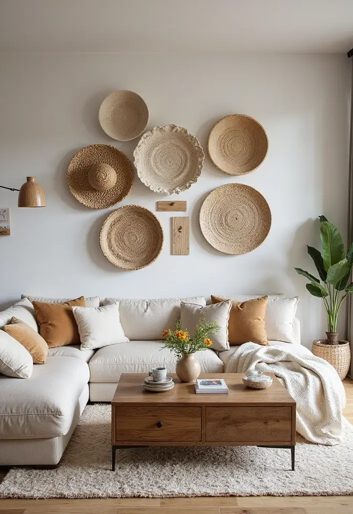 28 Country Modern Living Room Ideas That Blend Rustic and Sleek - 22. Textured Wall Decor