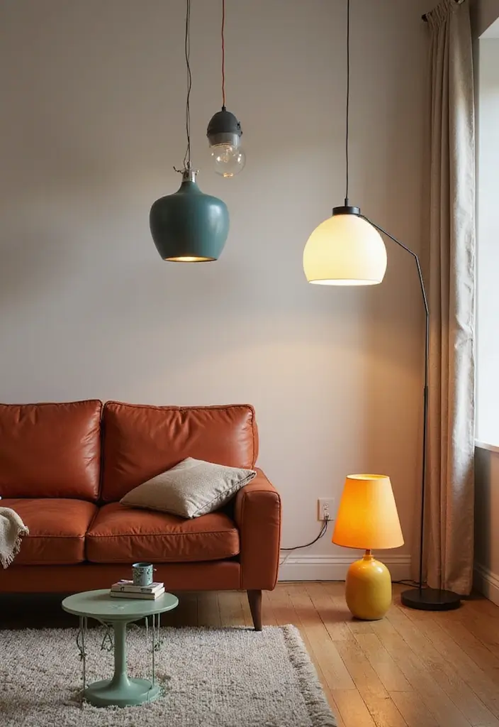 28 Funky Living Room Ideas That Add Character and Fun - 5. Funky Lighting Fixtures