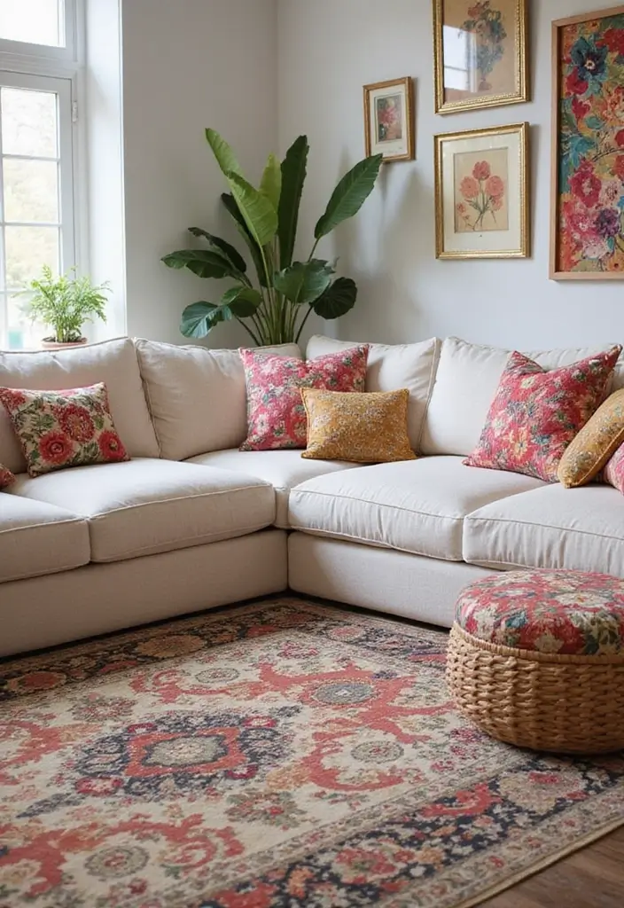 28 Girl Living Room Ideas That Feel Feminine and Stylish - 1. Floral Wonderland