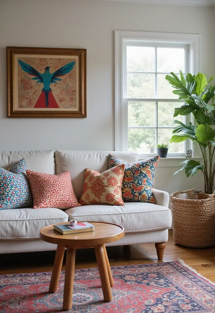 28 Girl Living Room Ideas That Feel Feminine and Stylish - 18. Playful Patterns