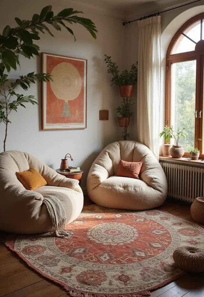 28 Girl Living Room Ideas That Feel Feminine and Stylish - 2. Cozy Bohemian Atmosphere