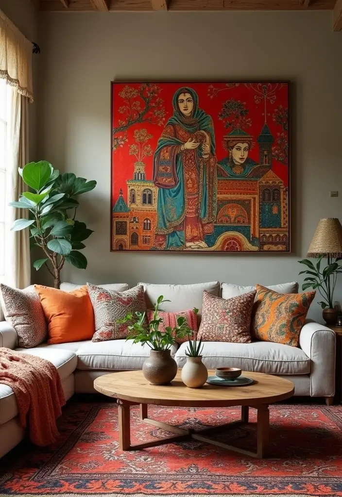 28 Girl Living Room Ideas That Feel Feminine and Stylish - 20. Global Inspirations