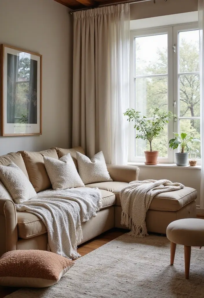 28 Girl Living Room Ideas That Feel Feminine and Stylish - 28. Comforting Textiles