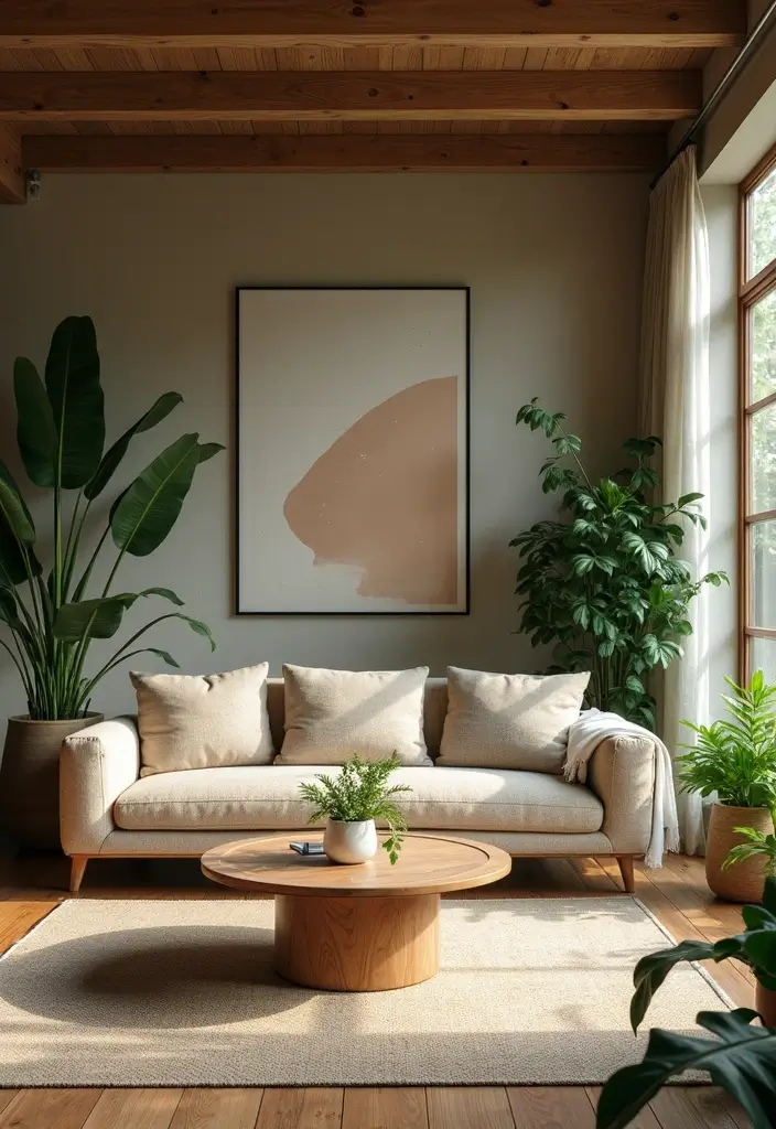 28 Girl Living Room Ideas That Feel Feminine and Stylish - 7. Nature-Inspired