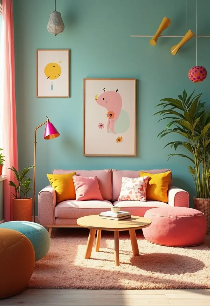 28 Girl Living Room Ideas That Feel Feminine and Stylish - 8. Whimsical Touches