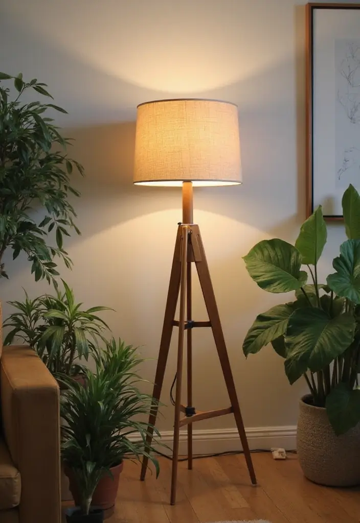 28 Living Room Floor Lamp Ideas That Add Light and Personality - 1. Recycled Material Lampshades