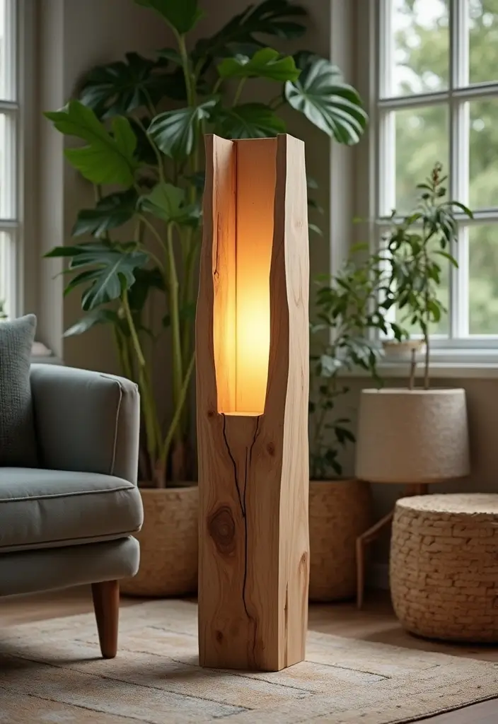28 Living Room Floor Lamp Ideas That Add Light and Personality - 8. Eco-Conscious Materials