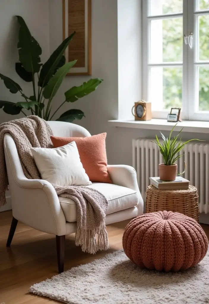 28 Living Room Office Ideas That Combine Work and Comfort - 15. Textured Fabrics