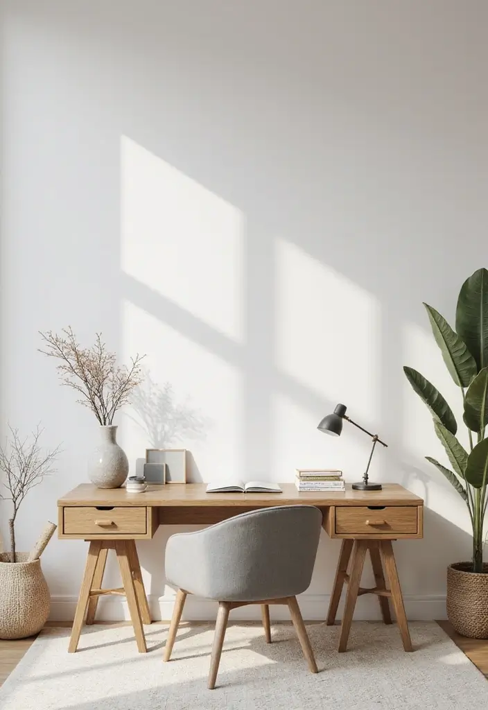 28 Living Room Office Ideas That Combine Work and Comfort - 16. Minimalist Design