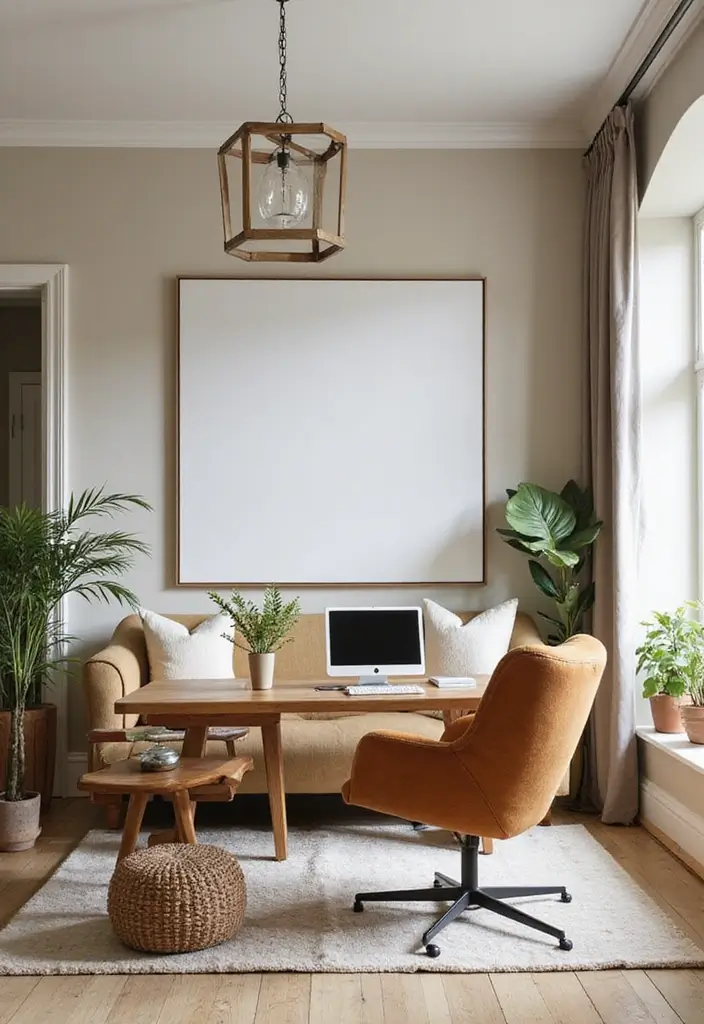 28 Living Room Office Ideas That Combine Work and Comfort - 22. Color Coordinated Decor