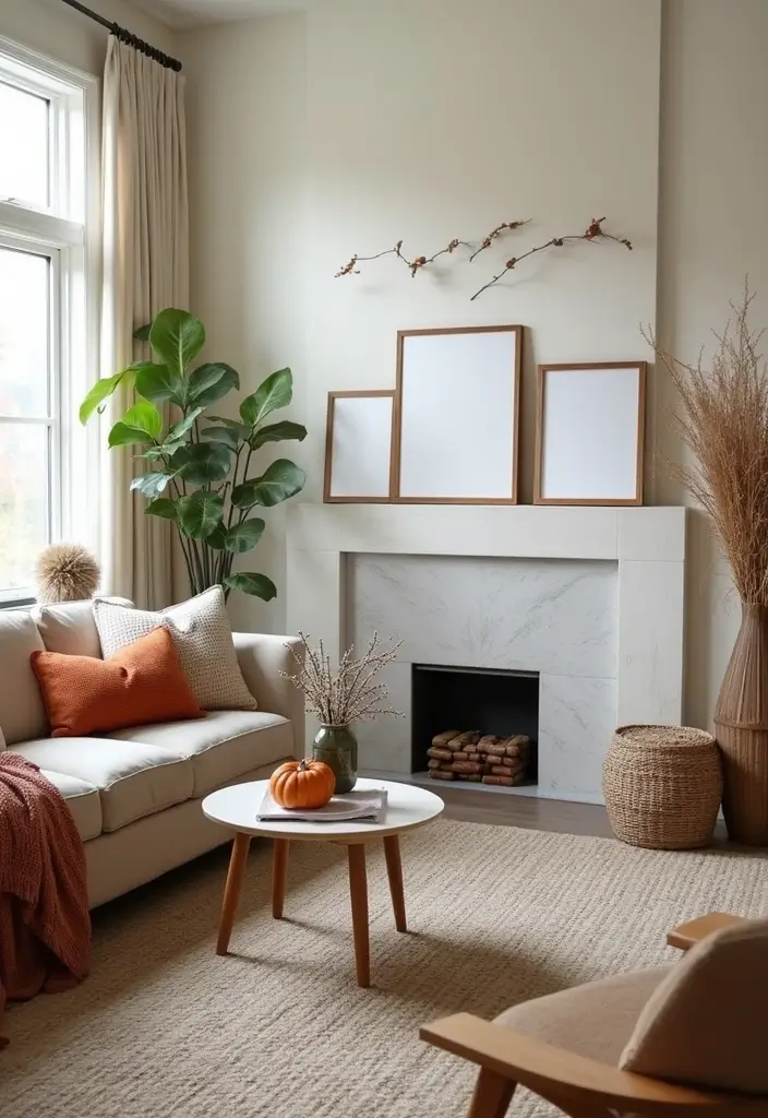 28 Living Room Office Ideas That Combine Work and Comfort - 25. Seasonal Decor Updates