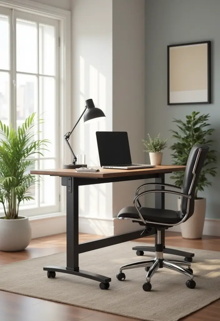 28 Living Room Office Ideas That Combine Work and Comfort - 27. Compact Rolling Desks