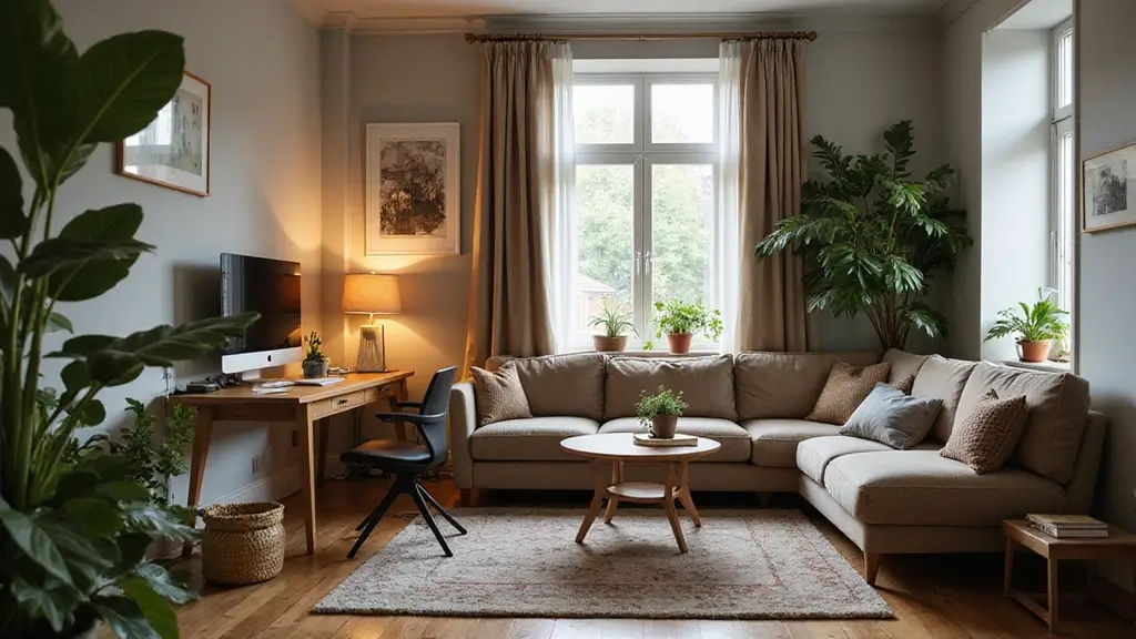 28 Living Room Office Ideas That Combine Work and Comfort