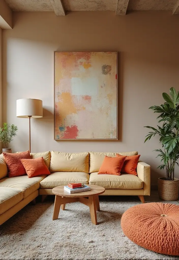 28 Painted Accent Walls in Living Room Ideas That Transform Your Space - 10. Warm Beige Comfort